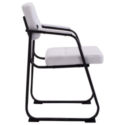 Ensemble de 2 chaises visiteurs Canada B, similicuir, blanc