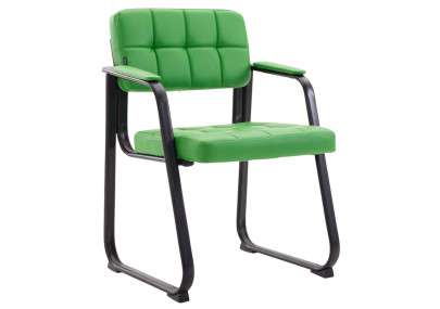 Ensemble de 2 chaises visiteurs Canada B, similicuir, vertes