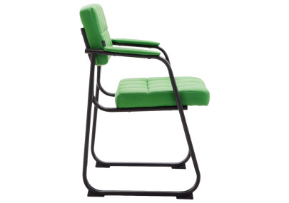 Ensemble de 2 chaises visiteurs Canada B, similicuir, vertes