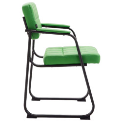 Ensemble de 2 chaises visiteurs Canada B, similicuir, vertes