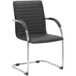 Ensemble de 2 chaises visiteurs Tira, similicuir noir