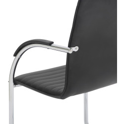 Ensemble de 2 chaises visiteurs Tira, similicuir noir