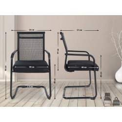 Ensemble de 2 chaises visiteurs Denny noires