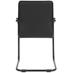 Lot de 2 chaises visiteurs Tira, similicuir, noir/noir