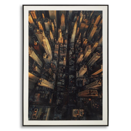 Tableau New York laqué A avec cadre – impression sur toile moderne – 72 x 4 x 102 cm