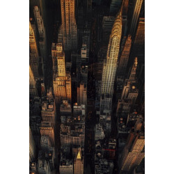 Tableau New York laqué A avec cadre – impression sur toile moderne – 72 x 4 x 102 cm