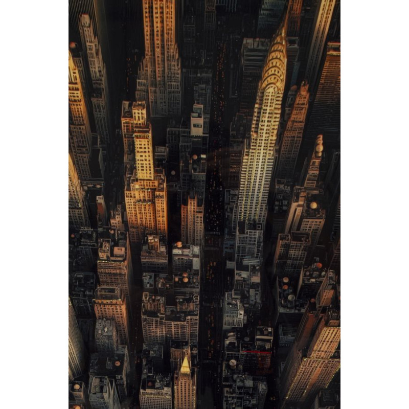 Tableau New York laqué A avec cadre – impression sur toile moderne – 72 x 4 x 102 cm