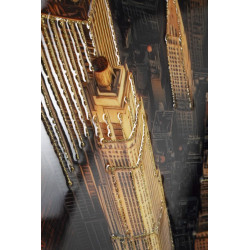 Tableau New York laqué A avec cadre – impression sur toile moderne – 72 x 4 x 102 cm