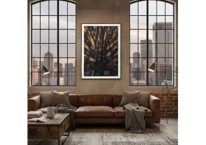 Tableau New York laqué A avec cadre – impression sur toile moderne – 72 x 4 x 102 cm