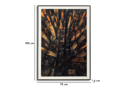 Tableau New York laqué A avec cadre – impression sur toile moderne – 72 x 4 x 102 cm