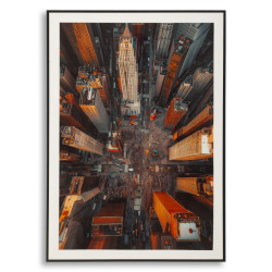 Tableau New York laqué B avec cadre – décoration murale design – 72 x 4 x 102 cm