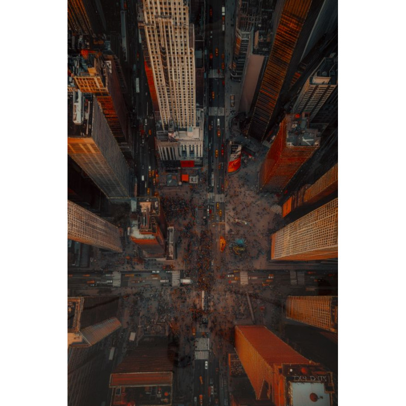 Tableau New York laqué B avec cadre – décoration murale design – 72 x 4 x 102 cm