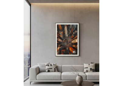 Tableau New York laqué B avec cadre – décoration murale design – 72 x 4 x 102 cm