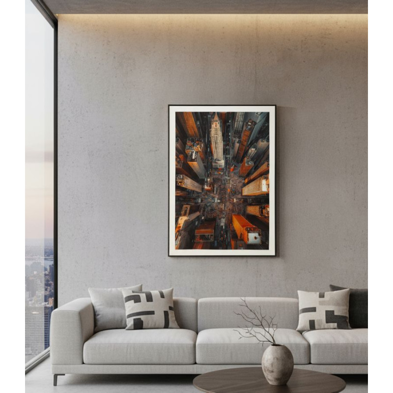 Tableau New York laqué B avec cadre – décoration murale design – 72 x 4 x 102 cm