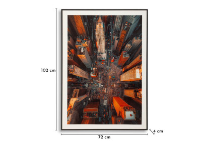 Tableau New York laqué B avec cadre – décoration murale design – 72 x 4 x 102 cm