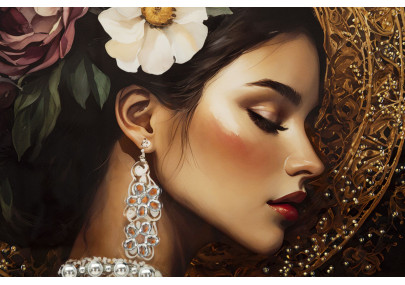 Tableau persan laqué avec cadre – art mural moderne – 62 x 3,5 x 92 cm