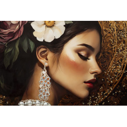 Tableau persan laqué avec cadre – art mural moderne – 62 x 3,5 x 92 cm