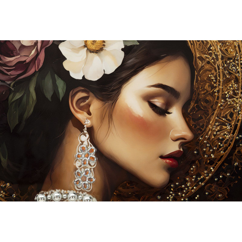 Tableau persan laqué avec cadre – art mural moderne – 62 x 3,5 x 92 cm