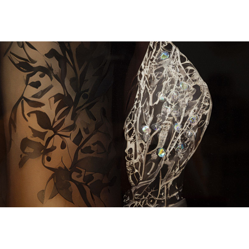 Tableau persan laqué avec cadre – art mural moderne – 62 x 3,5 x 92 cm