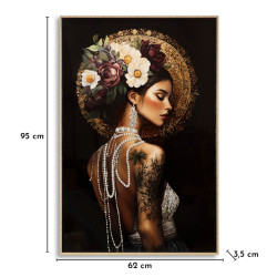 Tableau persan laqué avec cadre – art mural moderne – 62 x 3,5 x 92 cm