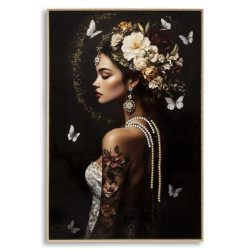 Tableau persan laqué B avec cadre – impression murale design – 62 x 3,5 x 92 cm