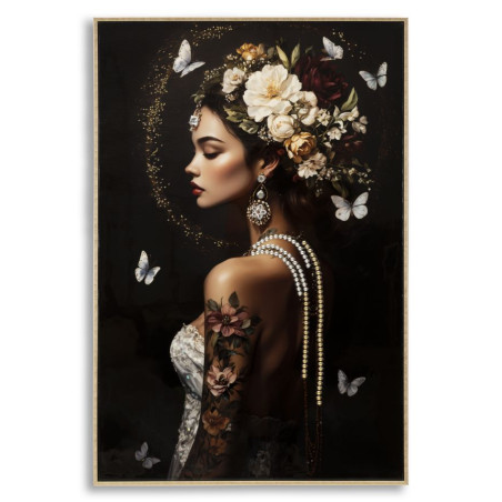 Tableau persan laqué B avec cadre – impression murale design – 62 x 3,5 x 92 cm