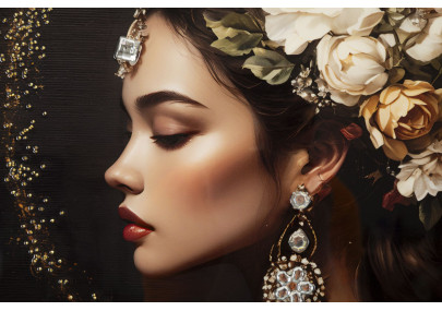 Tableau persan laqué B avec cadre – impression murale design – 62 x 3,5 x 92 cm