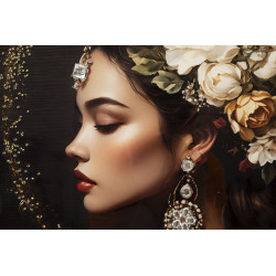 Tableau persan laqué B avec cadre – impression murale design – 62 x 3,5 x 92 cm