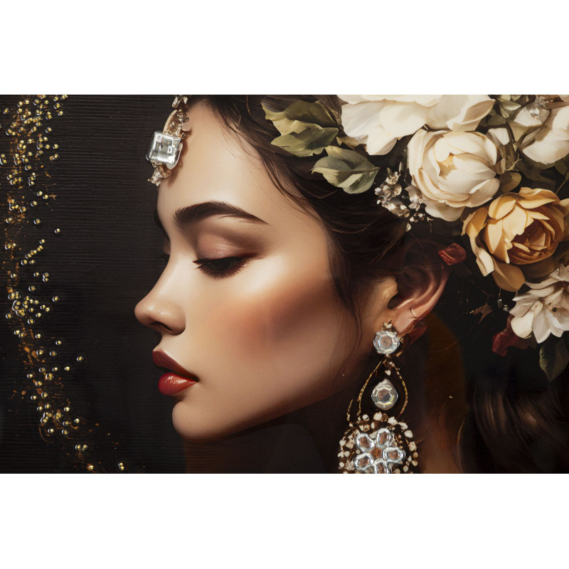 Tableau persan laqué B avec cadre – impression murale design – 62 x 3,5 x 92 cm