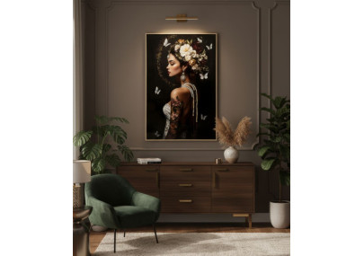 Tableau persan laqué B avec cadre – impression murale design – 62 x 3,5 x 92 cm