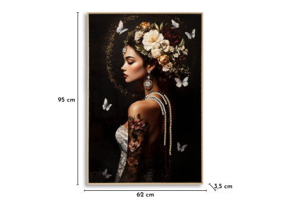 Tableau persan laqué B avec cadre – impression murale design – 62 x 3,5 x 92 cm