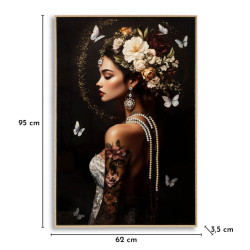 Tableau persan laqué B avec cadre – impression murale design – 62 x 3,5 x 92 cm