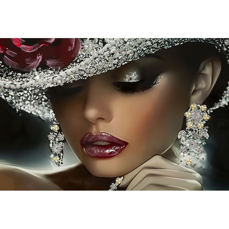 Tableau Orléans laqué B avec cadre – art mural contemporain – 102 x 4,5 x 152 cm