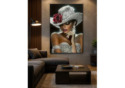 Tableau Orléans laqué B avec cadre – art mural contemporain – 102 x 4,5 x 152 cm