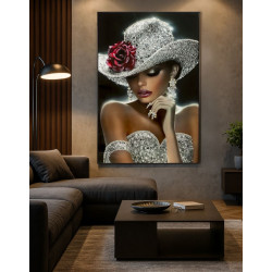 Tableau Orléans laqué B avec cadre – art mural contemporain – 102 x 4,5 x 152 cm