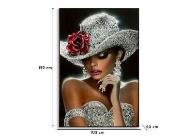 Tableau Orléans laqué B avec cadre – art mural contemporain – 102 x 4,5 x 152 cm