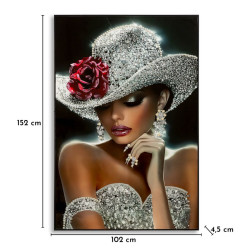 Tableau Orléans laqué B avec cadre – art mural contemporain – 102 x 4,5 x 152 cm