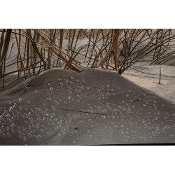 Tableau plage laqué A avec cadre – décoration murale bord de mer – 152 x 4 x 52 cm