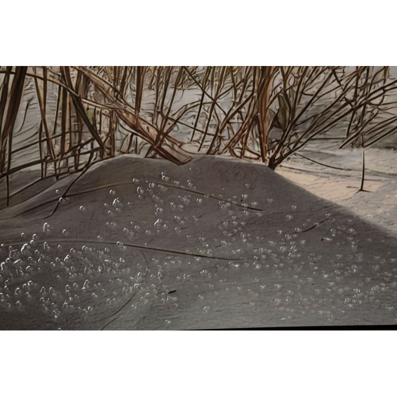 Tableau plage laqué A avec cadre – décoration murale bord de mer – 152 x 4 x 52 cm