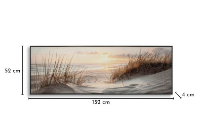 Tableau plage laqué A avec cadre – décoration murale bord de mer – 152 x 4 x 52 cm