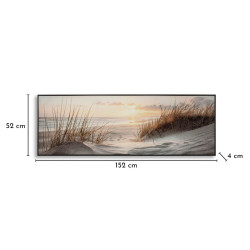 Tableau plage laqué A avec cadre – décoration murale bord de mer – 152 x 4 x 52 cm