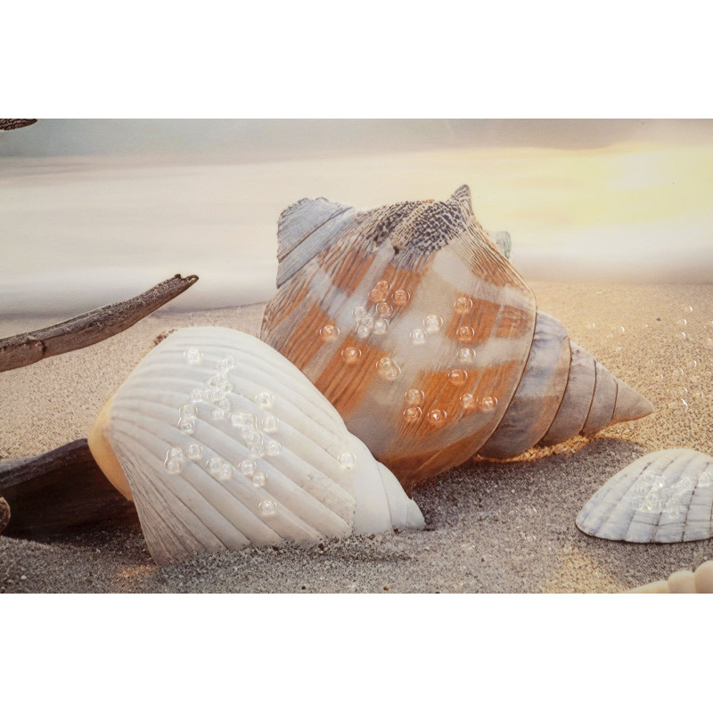 Tableau plage laqué B avec cadre – impression murale moderne – 152 x 4 x 52 cm