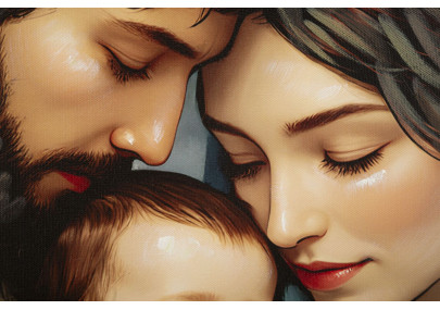 Tableau crèche laqué avec cadre – décoration murale moderne – 122 x 4 x 82 cm