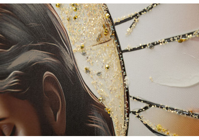 Tableau crèche laqué avec cadre – impression murale design – 102 x 4 x 72 cm