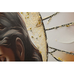 Tableau crèche laqué avec cadre – impression murale design – 102 x 4 x 72 cm