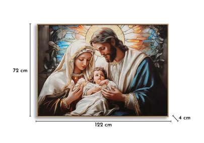 Tableau crèche laqué avec cadre – impression murale design – 102 x 4 x 72 cm