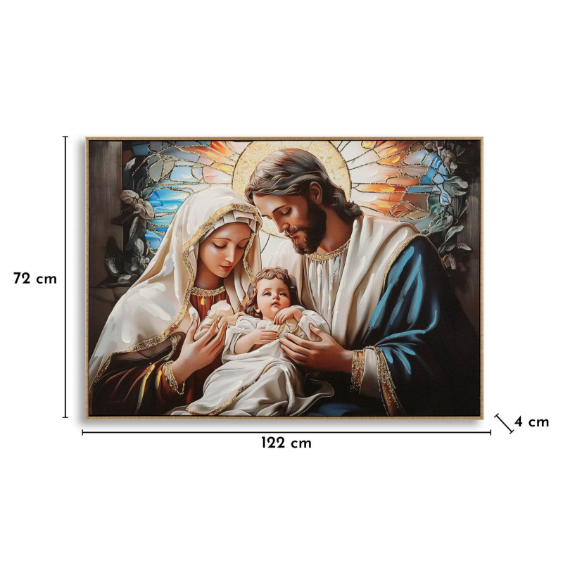 Tableau crèche laqué avec cadre – impression murale design – 102 x 4 x 72 cm