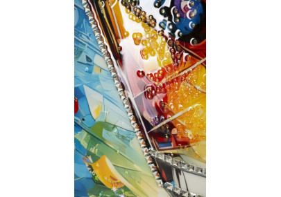 Tableau cocktail laqué A avec cadre – art mural moderne – 62 x 3,5 x 92 cm