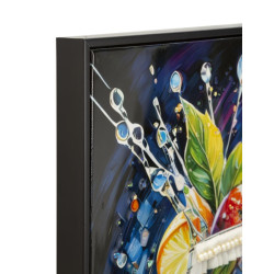 Tableau cocktail laqué B avec cadre – décoration murale design – 62 x 3,5 x 92 cm