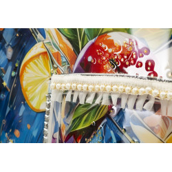 Tableau cocktail laqué B avec cadre – décoration murale design – 62 x 3,5 x 92 cm